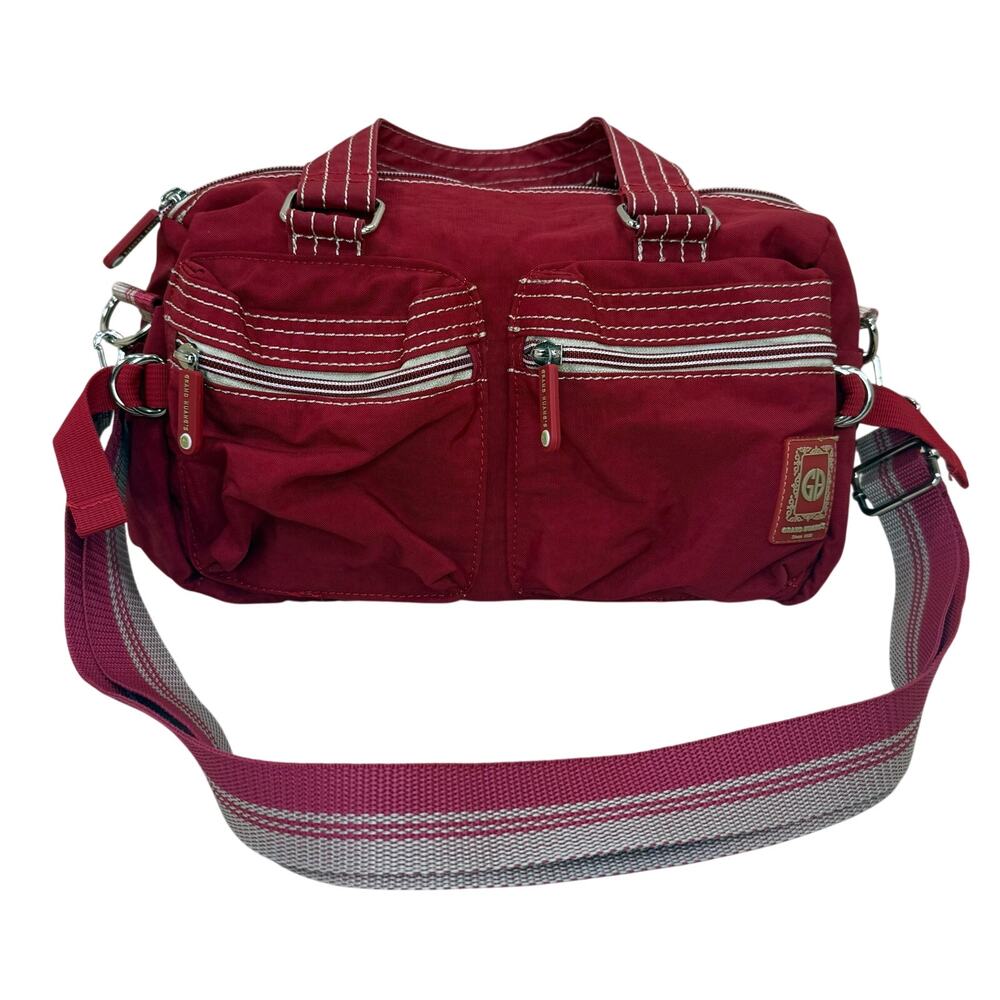 Grand Huang Handbag Red Multi Pocket Utility Crossbody Everyday Statement Bag